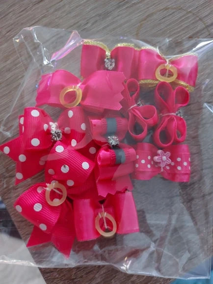 Valentine's Day Pet Hair Bow 10 PC Set