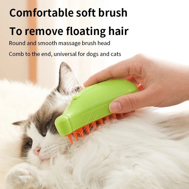 Self-Cleaning Steam Cat Brush