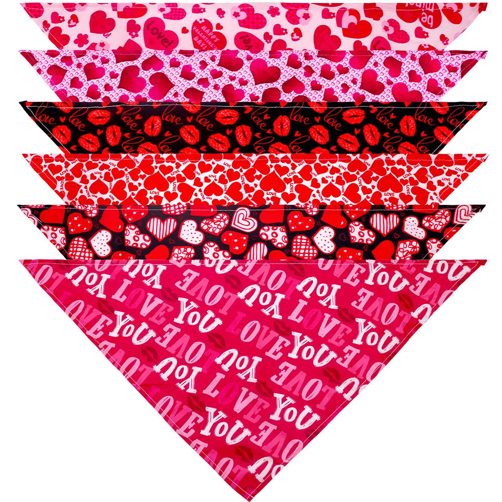 Valentine's Day Heart and Kiss Print Pet Bandana