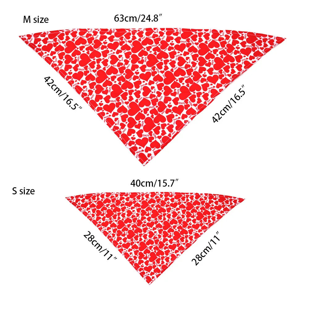 Valentine's Day Heart and Kiss Print Pet Bandana