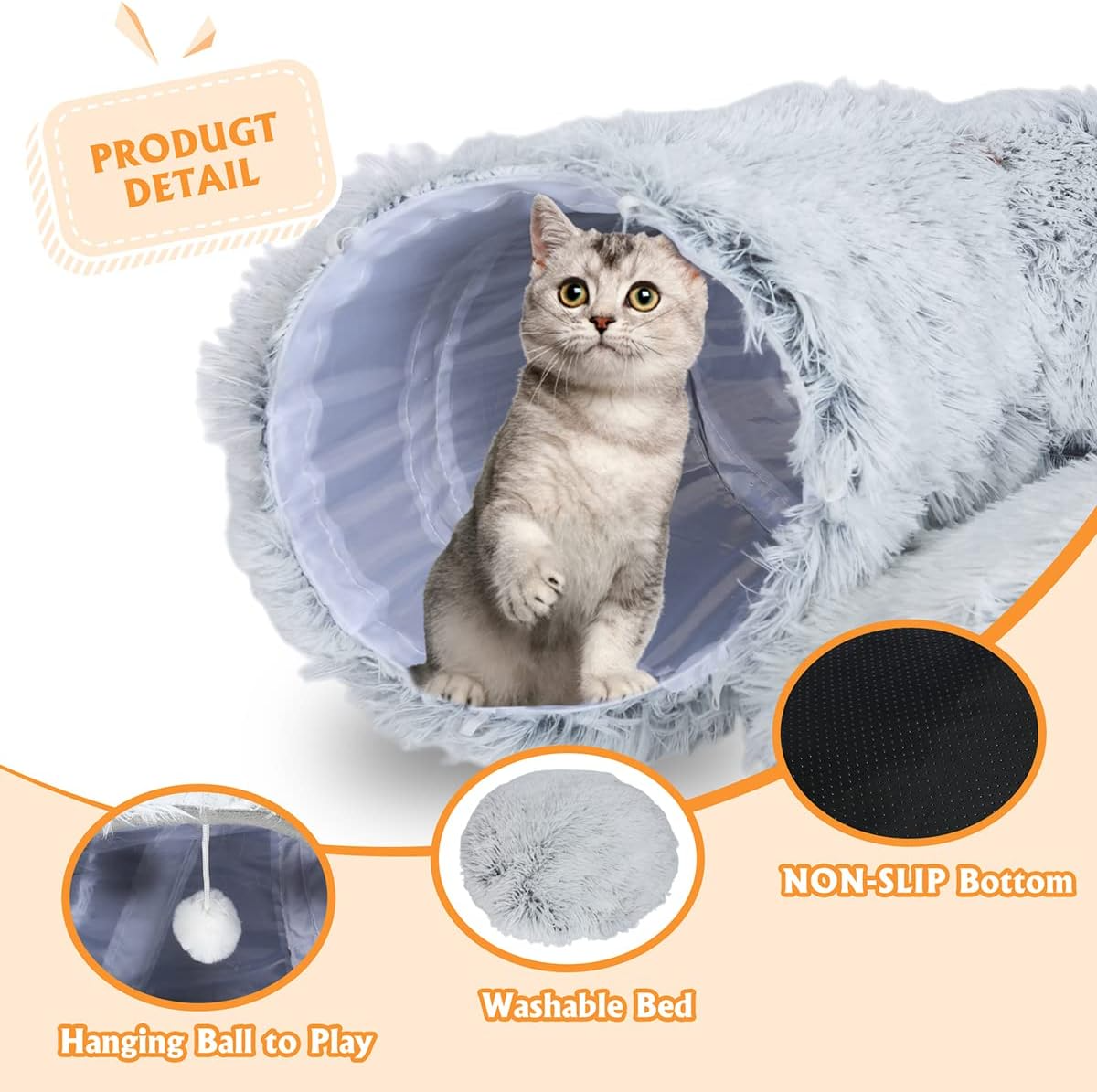 2-In-1 Cat Tunnel Bed